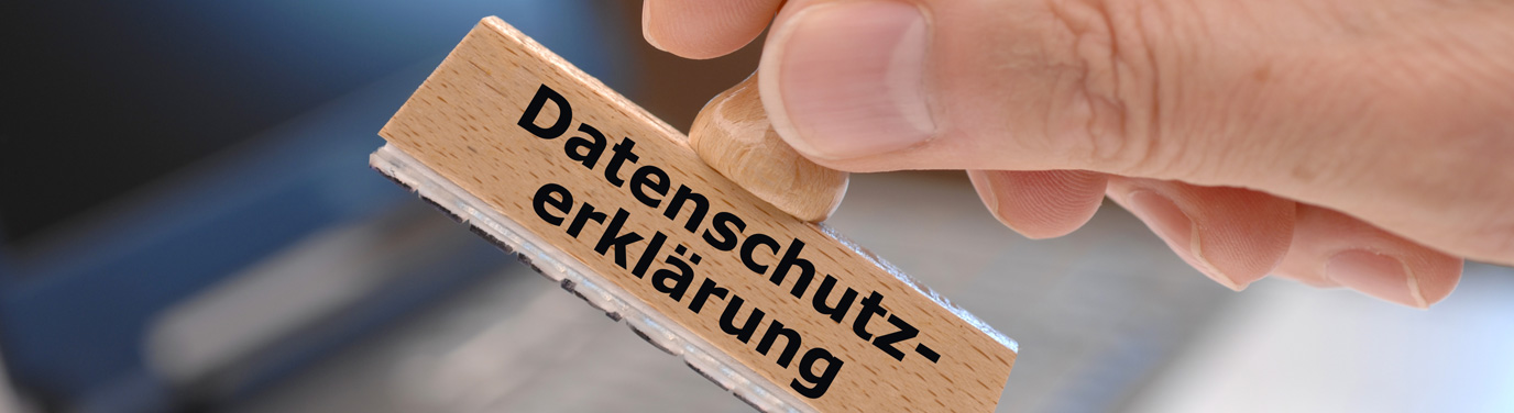 Nahaufnahme Stempel Datenschutzerklärung